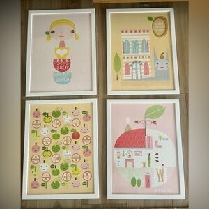 Set of 4 Whimsical and Colorful Art Prints